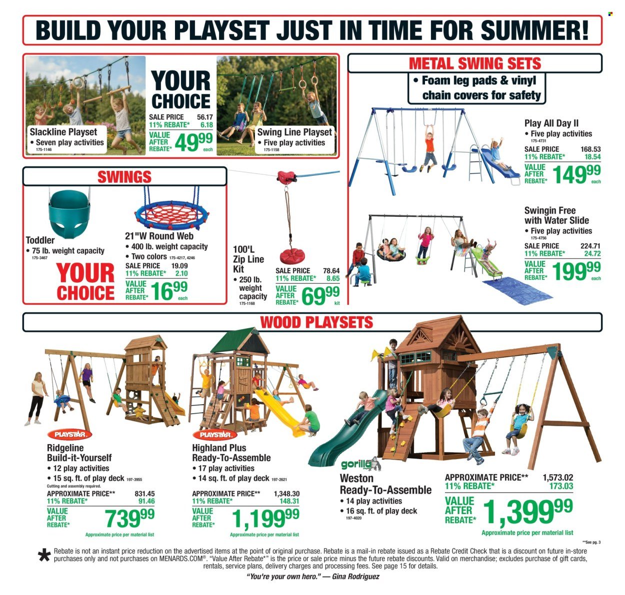 MENARDS ad - 11% Rebate Sale