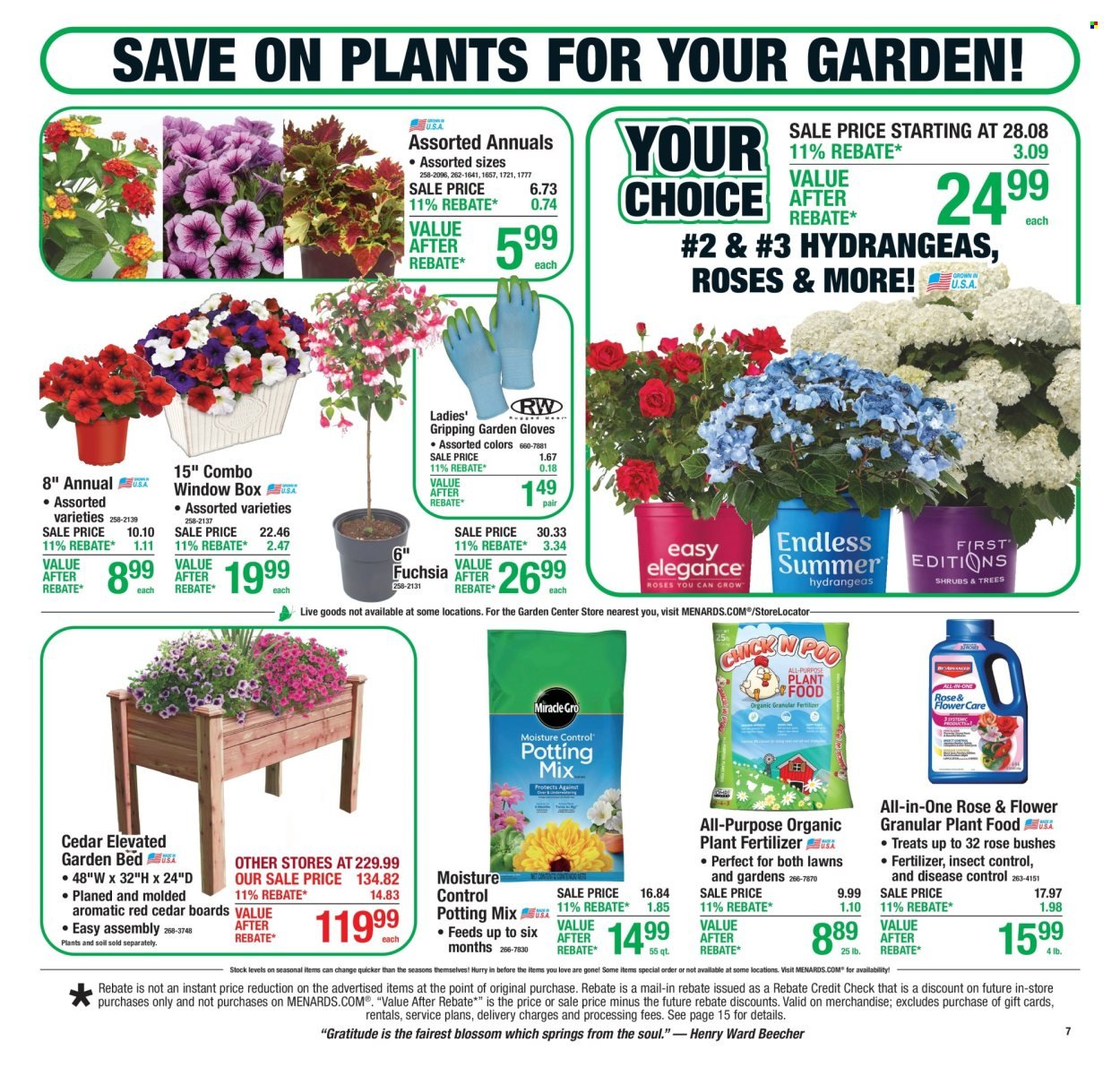 MENARDS ad - 11% Rebate Sale