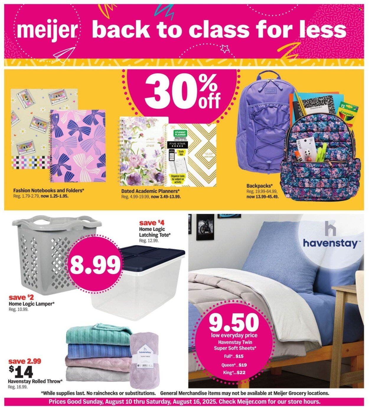 MEIJER ad - back to class for less (2025-08-10 - 2025-08-16) | 1