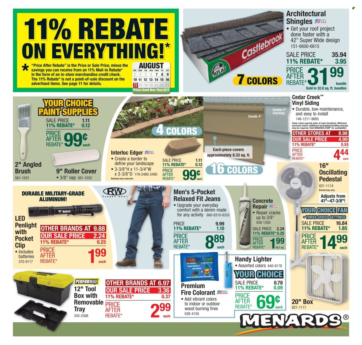 MENARDS ad - 11% Rebate Sale (2025-08-07 - 2025-08-17) | 1