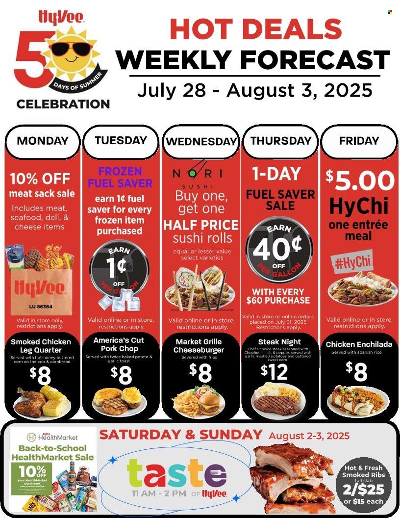 HY-VEE ad - 50 Days of Summer Hot Deals (2025-07-28 - 2025-08-03) | 1