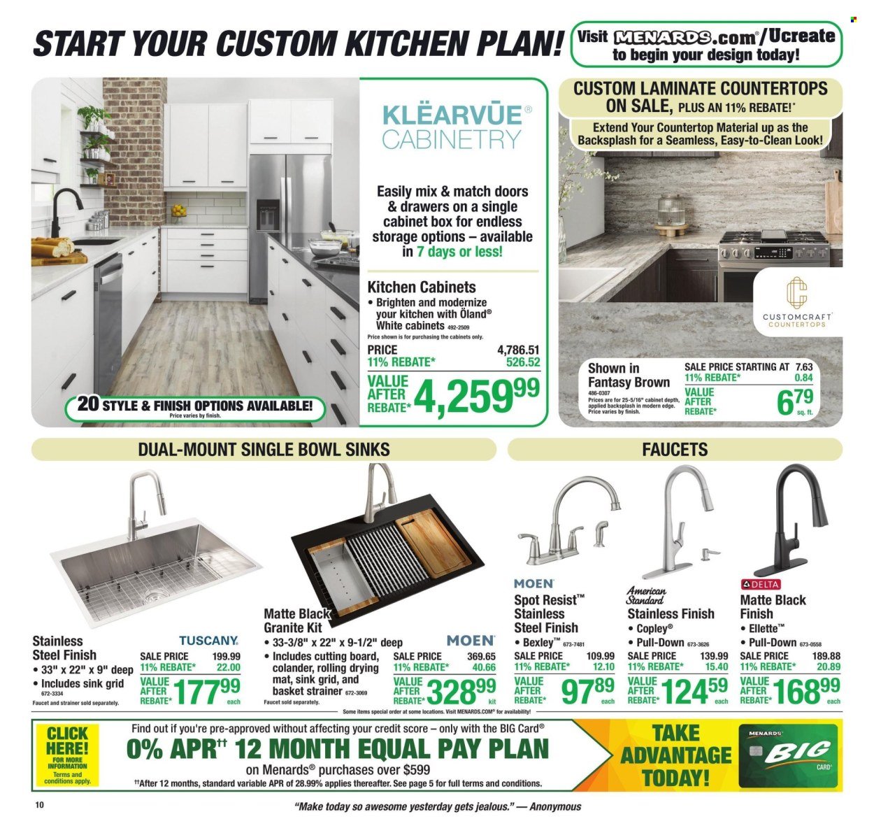 MENARDS ad - 11% Rebate* Sale