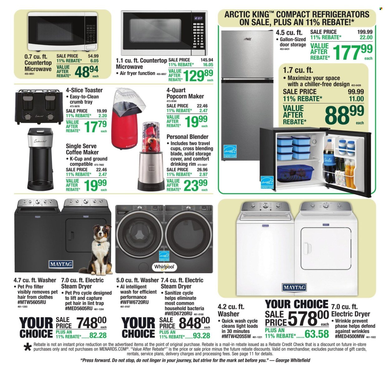 MENARDS ad - 11% Rebate* Sale