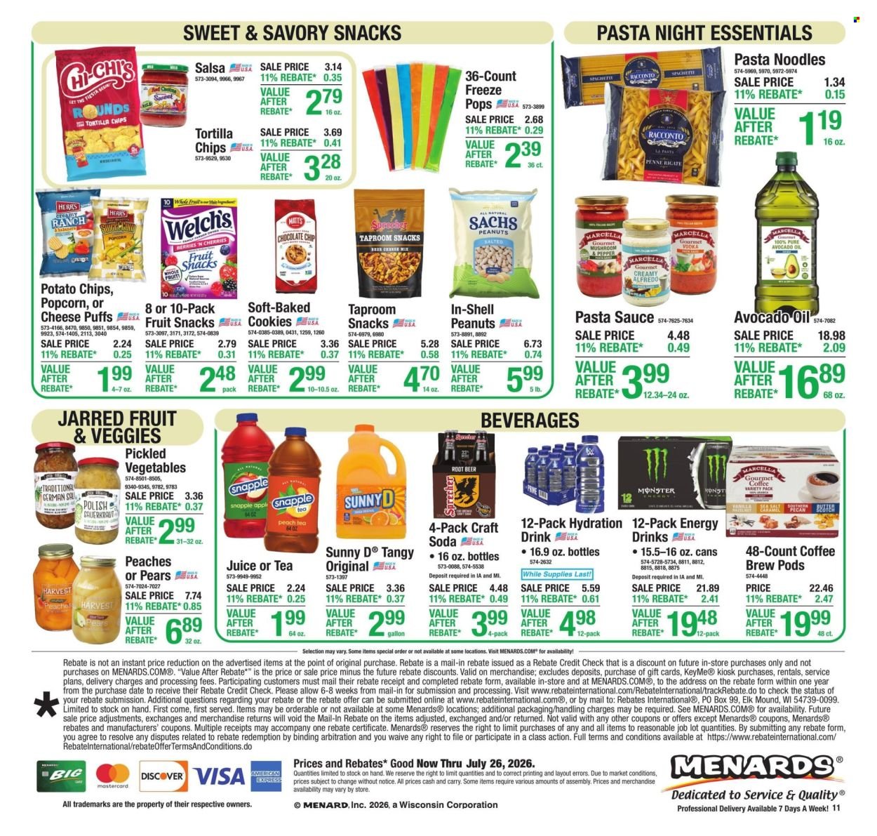MENARDS ad - 11% Rebate* Sale