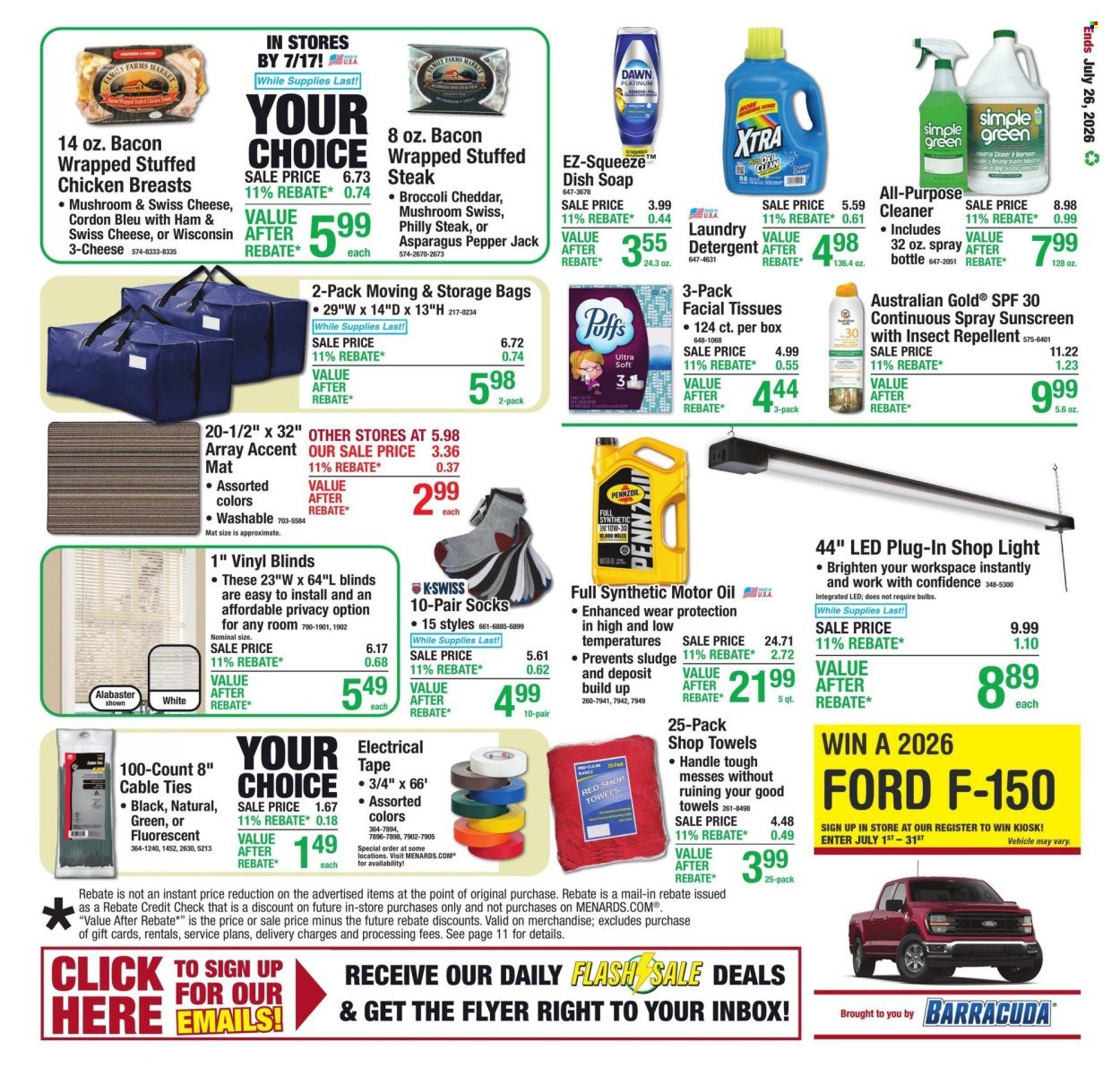 MENARDS ad - 11% Rebate* Sale