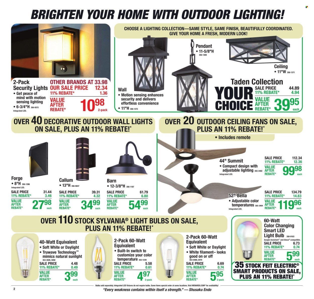 MENARDS ad - 11% Rebate* Sale