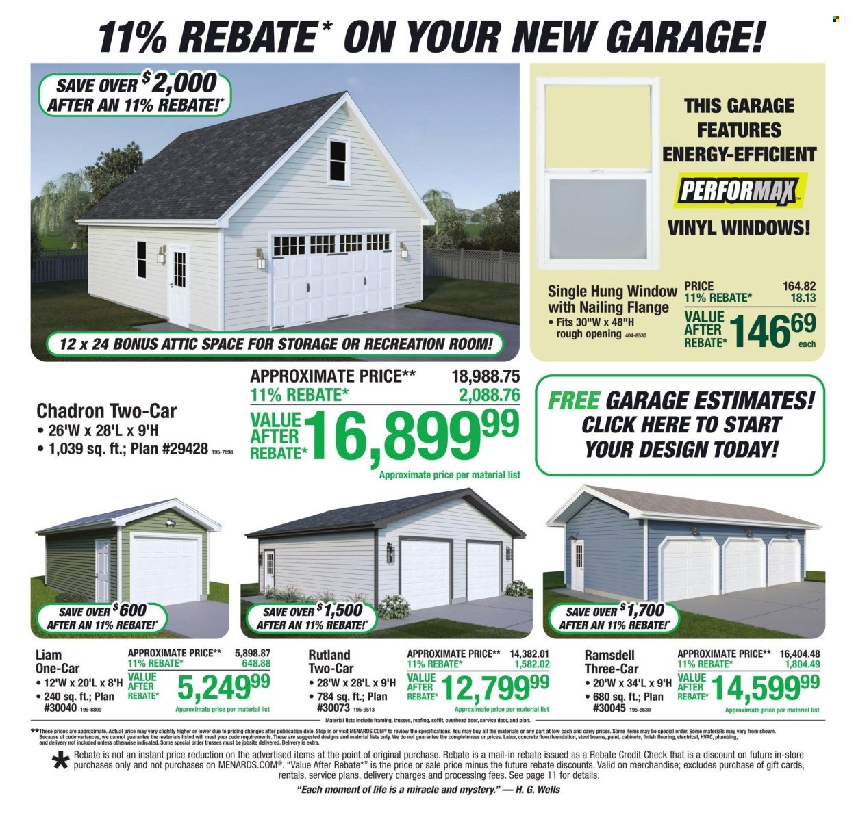 MENARDS ad - 11% Rebate* Sale