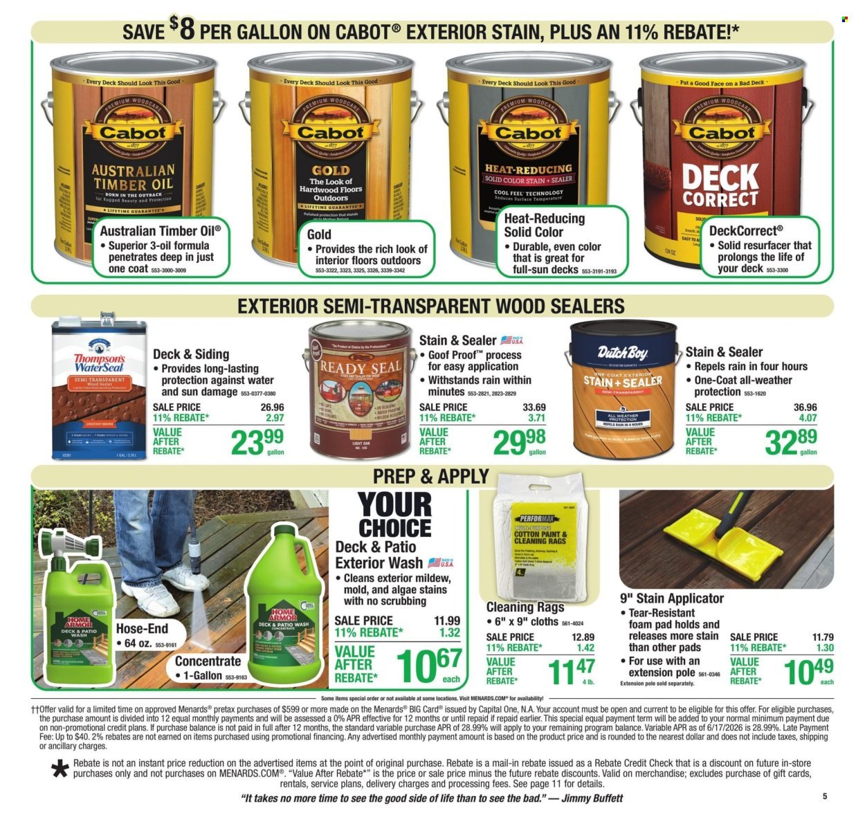MENARDS ad - 11% Rebate* Sale