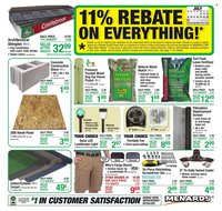 MENARDS ad - 11% Rebate* Sale