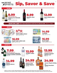 HY-VEE ad - Sip, Savor & Save. Wine & Spirits Specials