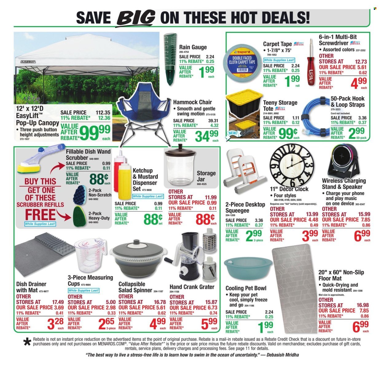 MENARDS ad - 11% Rebate* Sale
