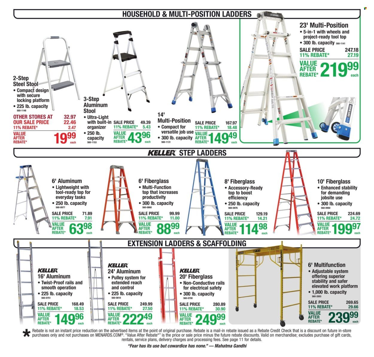 MENARDS ad - 11% Rebate* Sale