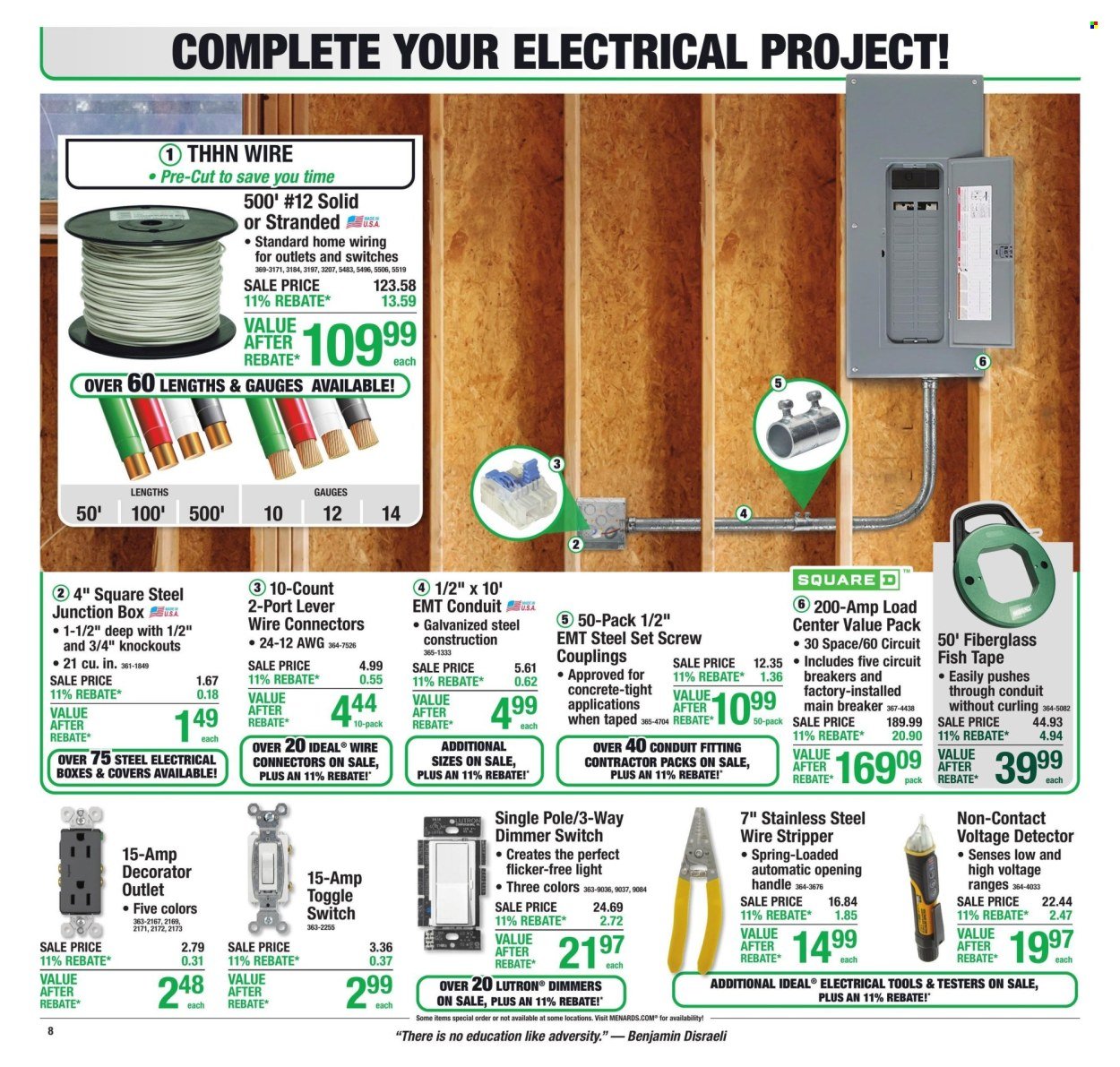 MENARDS ad - 11% Rebate* Sale