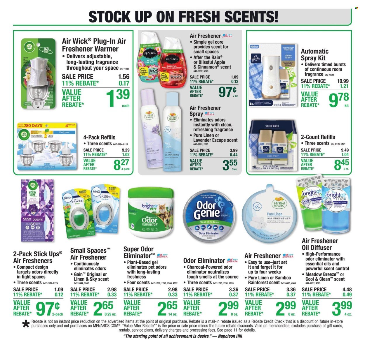 MENARDS ad - 11% Rebate* Sale