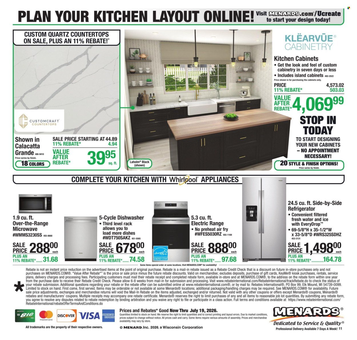MENARDS ad - 11% Rebate* Sale