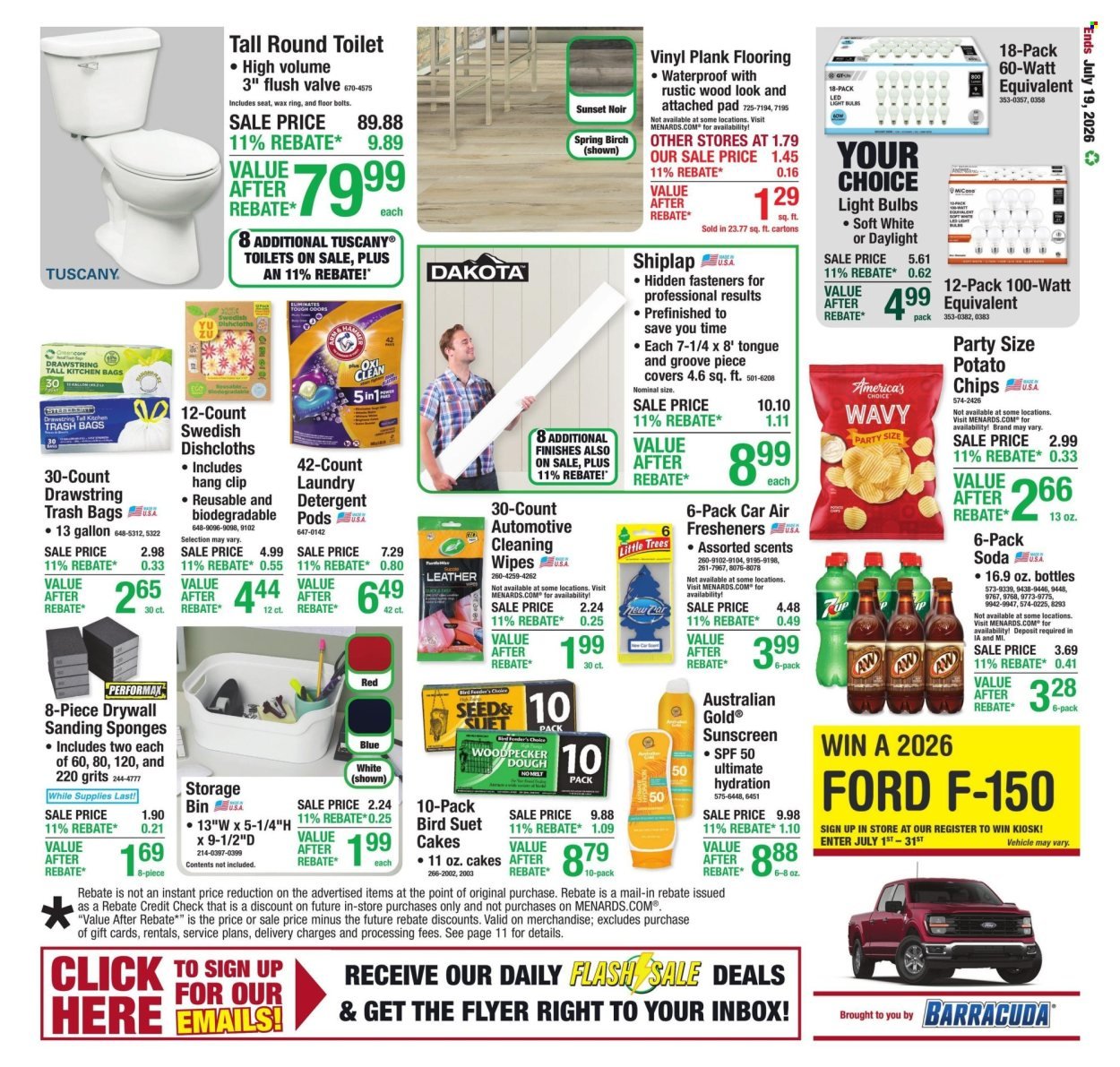 MENARDS ad - 11% Rebate* Sale