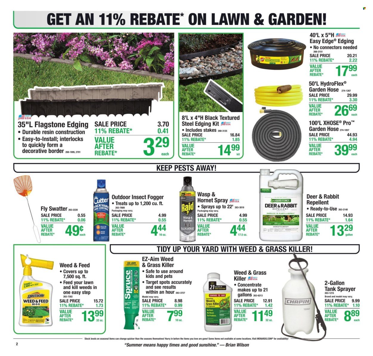 MENARDS ad - 11% Rebate* Sale