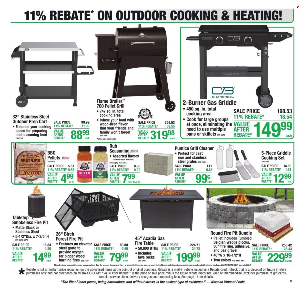 MENARDS ad - 11% Rebate* Sale