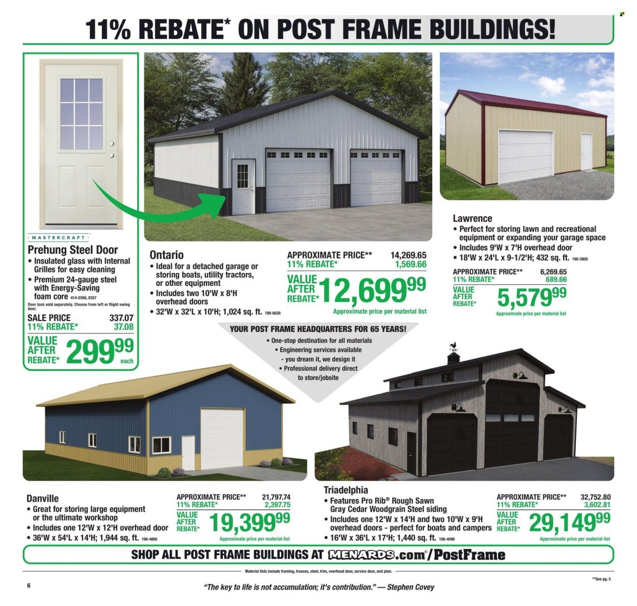 MENARDS ad - 11% Rebate* Sale