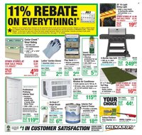 MENARDS ad - 11% Rebate* Sale