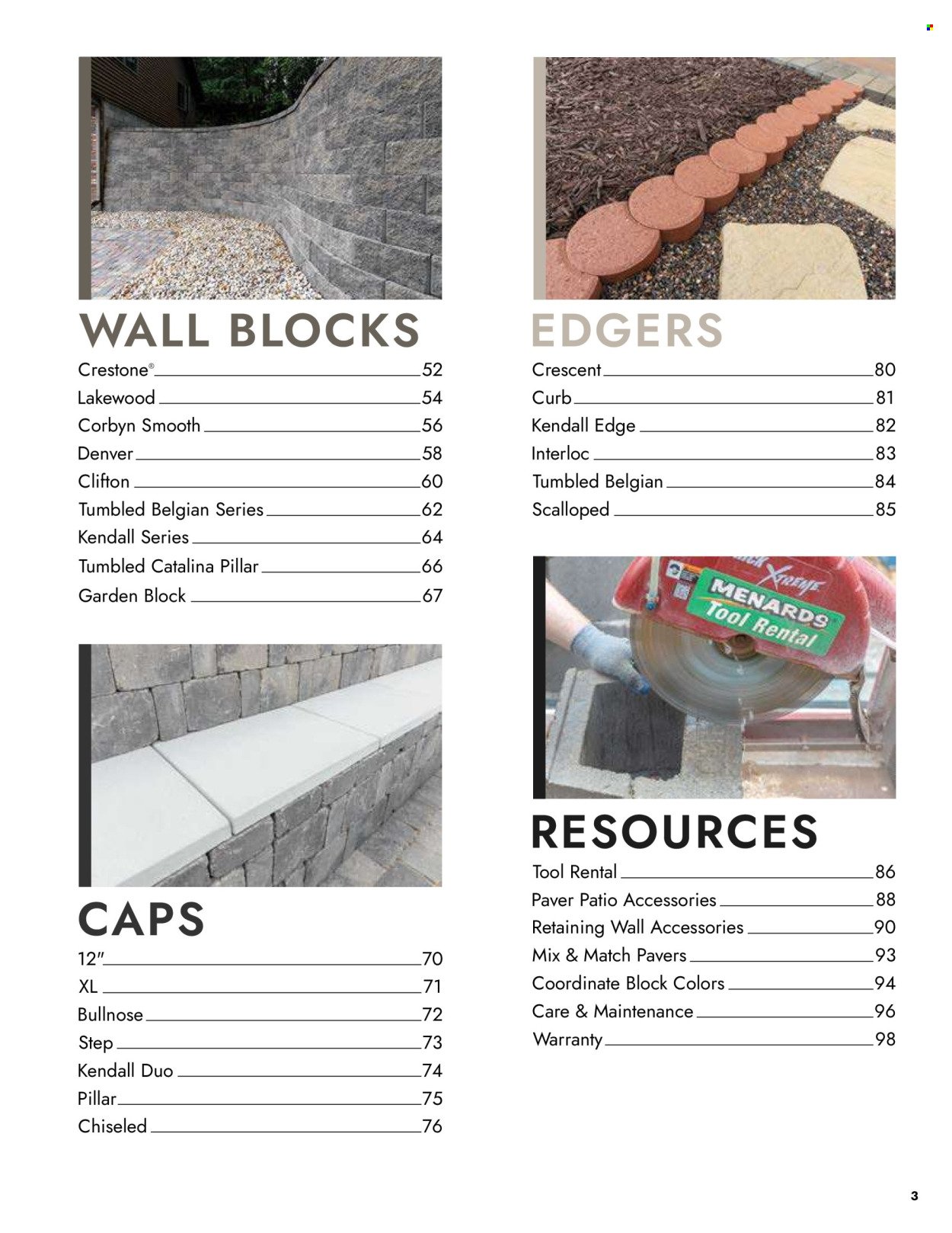MENARDS ad - Landscape Block Catalog