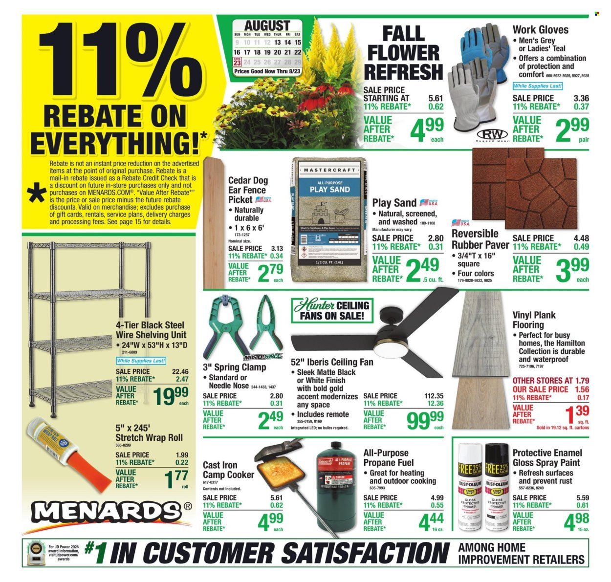 MENARDS ad - 11% Rebate* Sale