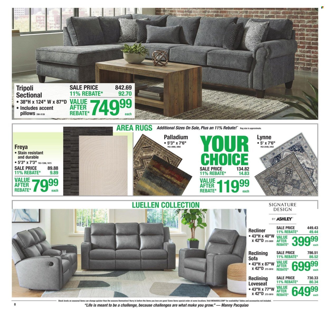 MENARDS ad - 11% Rebate* Sale