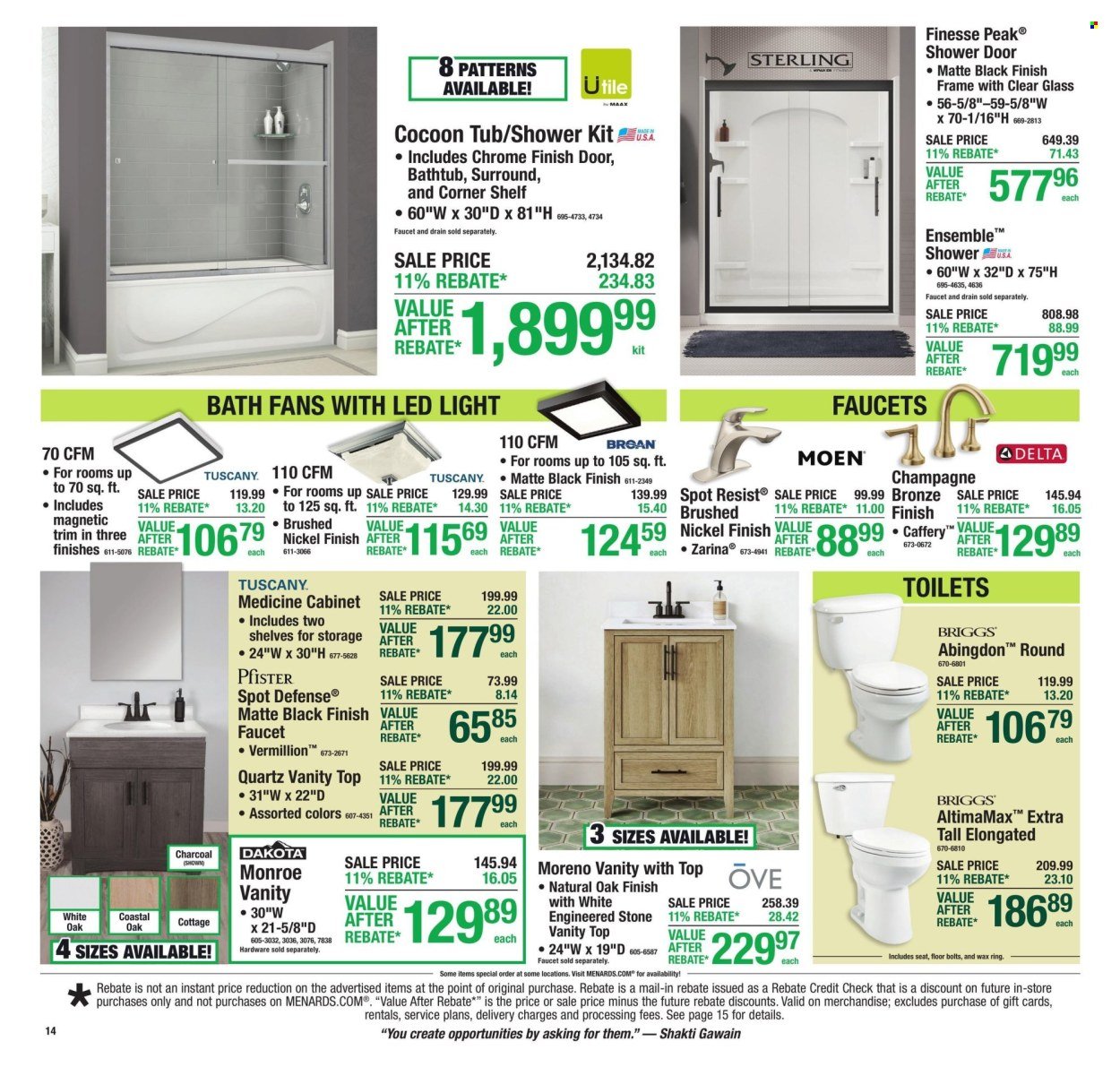 MENARDS ad - 11% Rebate* Sale
