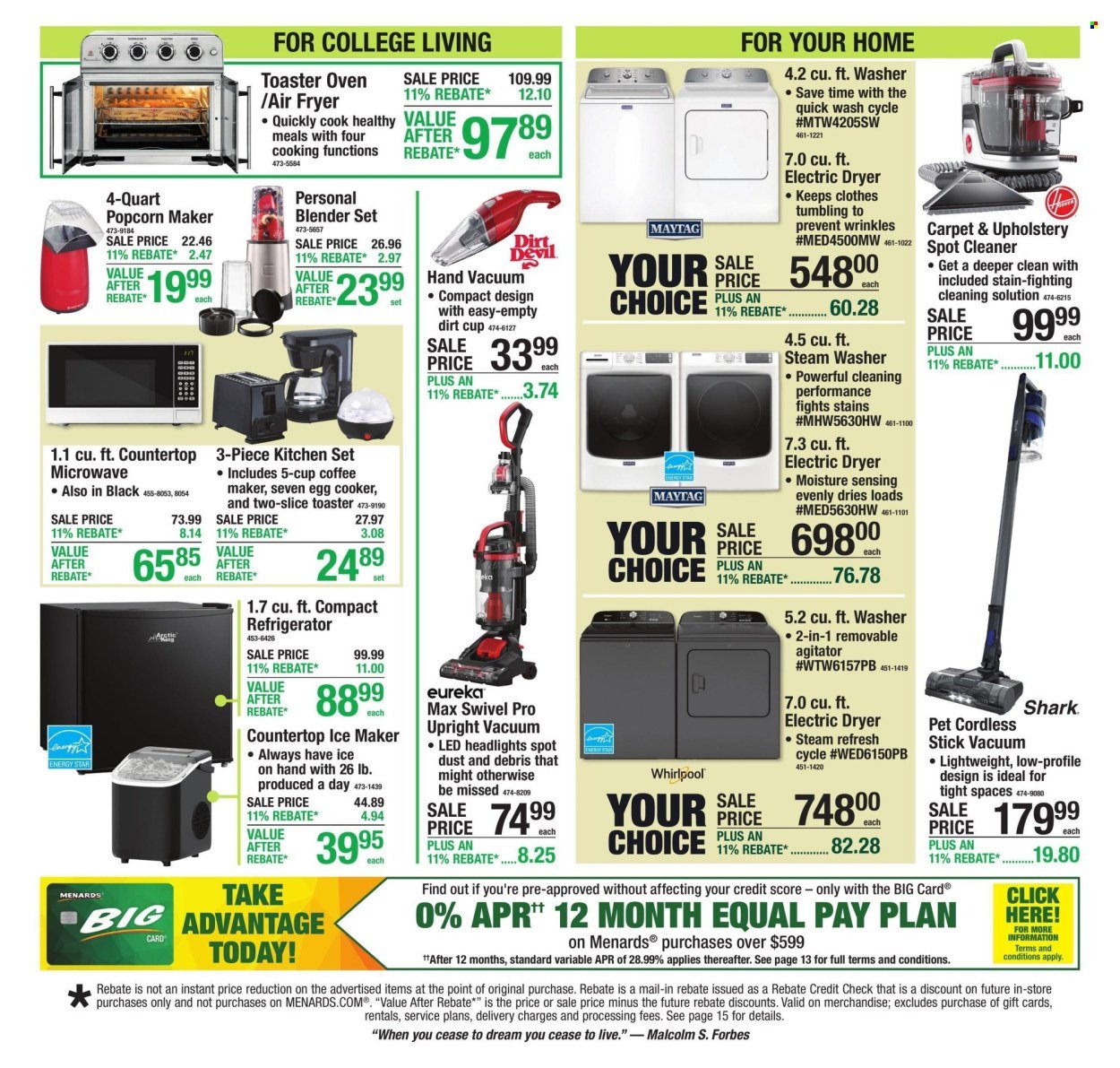 MENARDS ad - 11% Rebate* Sale