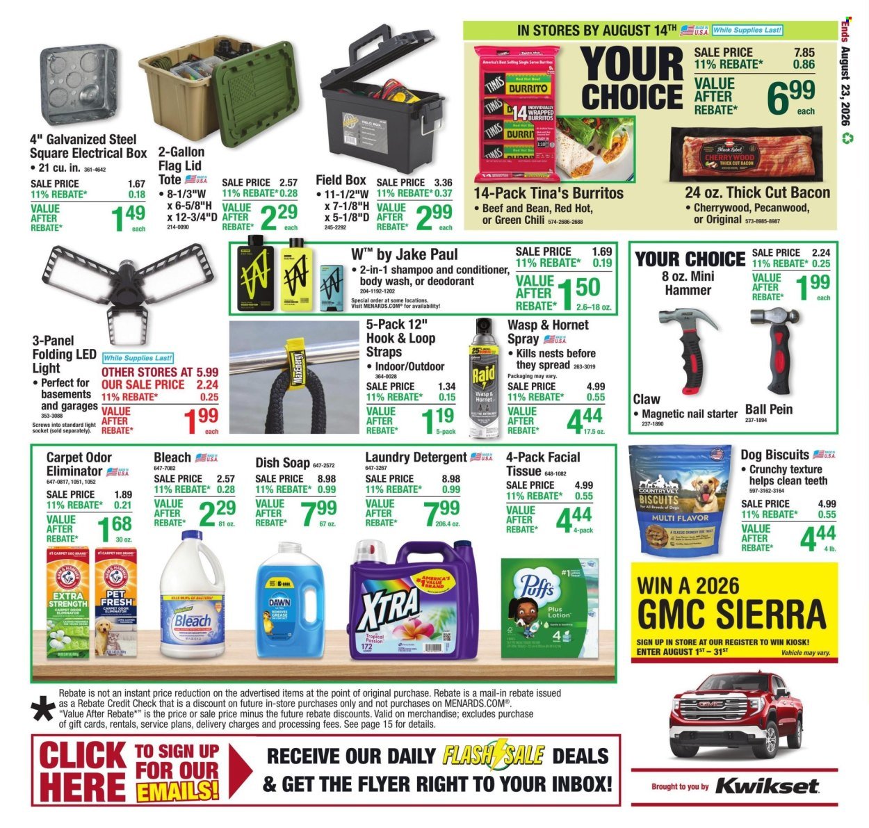MENARDS ad - 11% Rebate* Sale