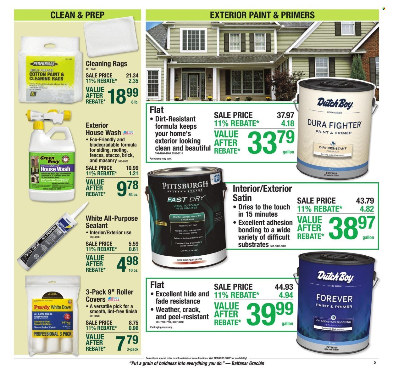 MENARDS ad - 11% Rebate* Sale