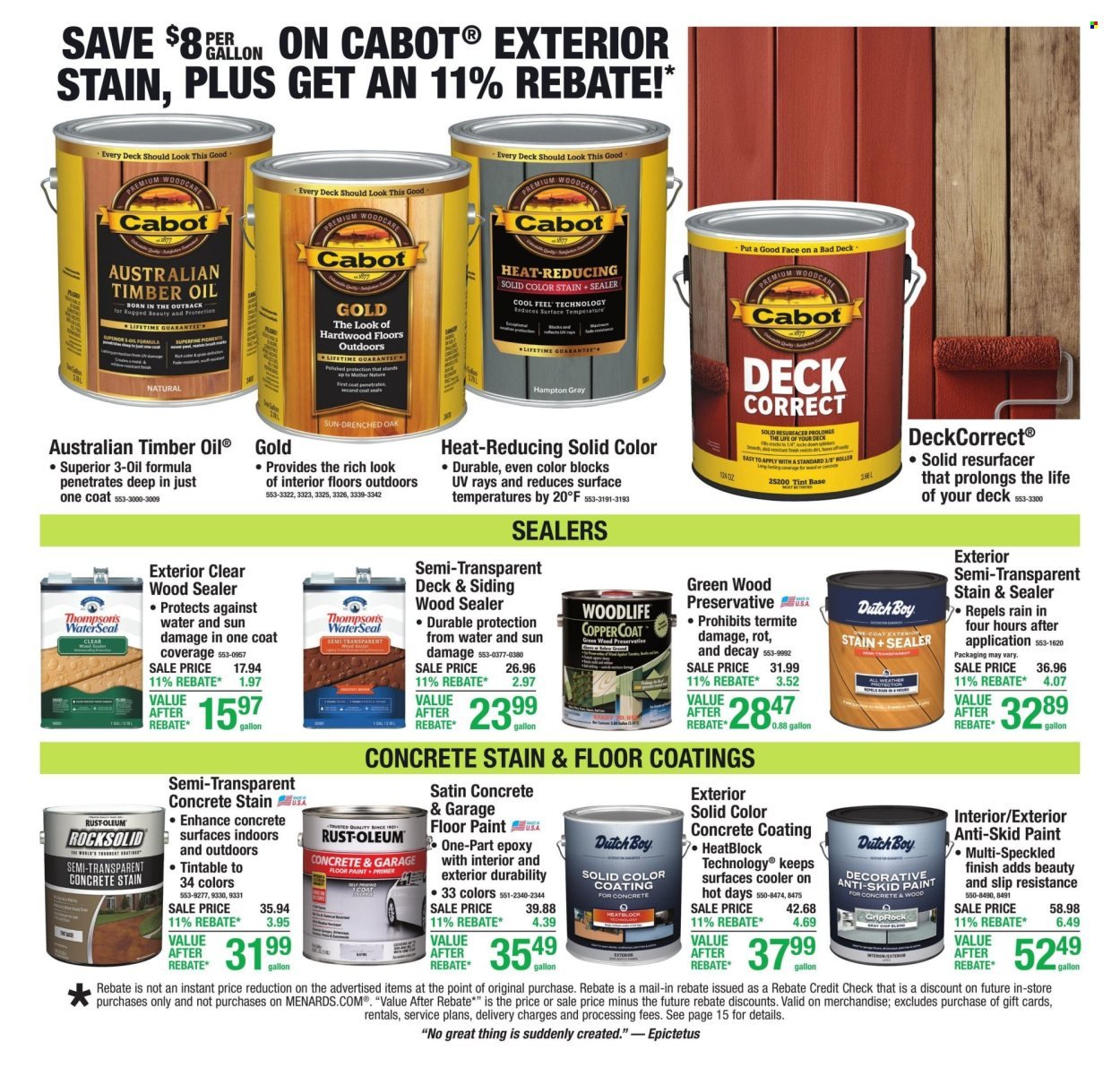 MENARDS ad - 11% Rebate* Sale