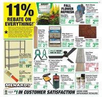 MENARDS ad - 11% Rebate* Sale