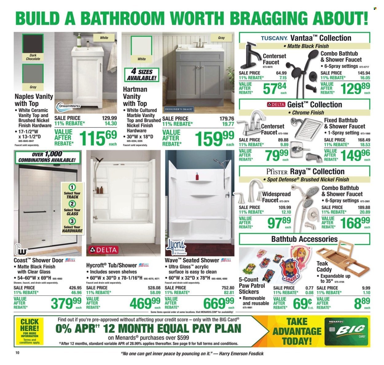 MENARDS ad - 11% Rebate* Sale