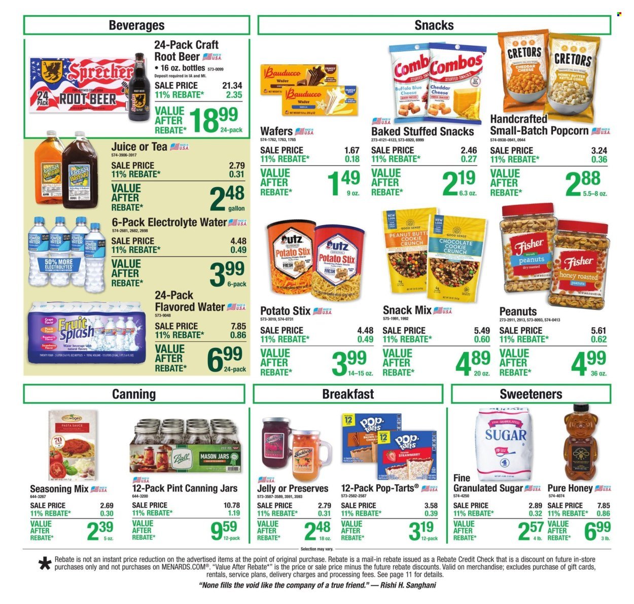 MENARDS ad - 11% Rebate* Sale