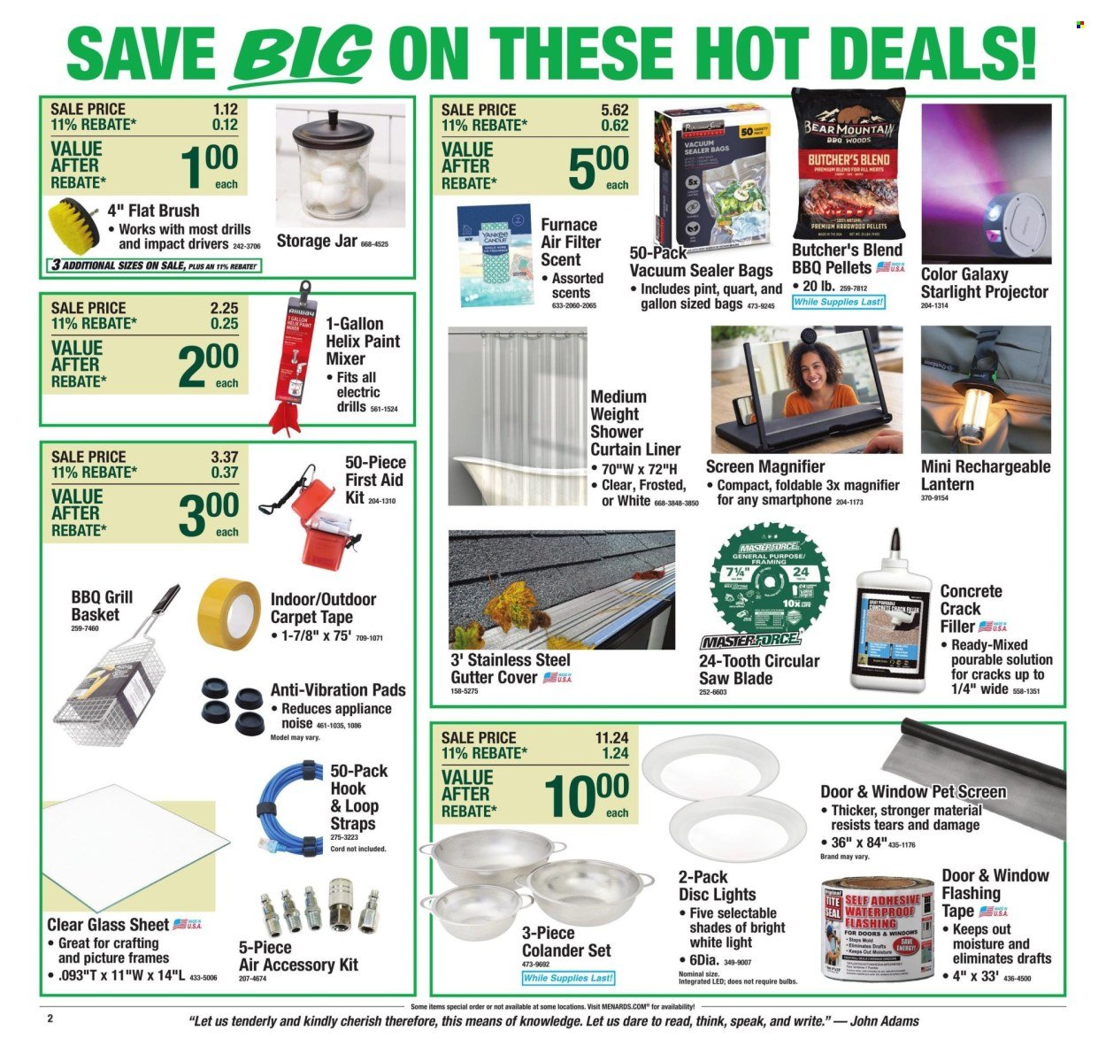 MENARDS ad - 11% Rebate* Sale