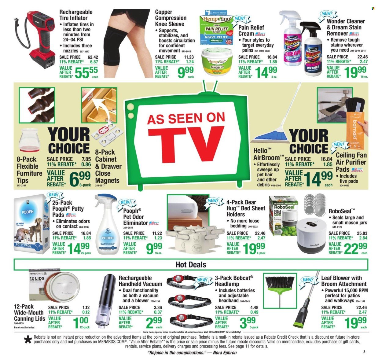 MENARDS ad - 11% Rebate* Sale