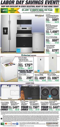 MENARDS ad - Appliance Event