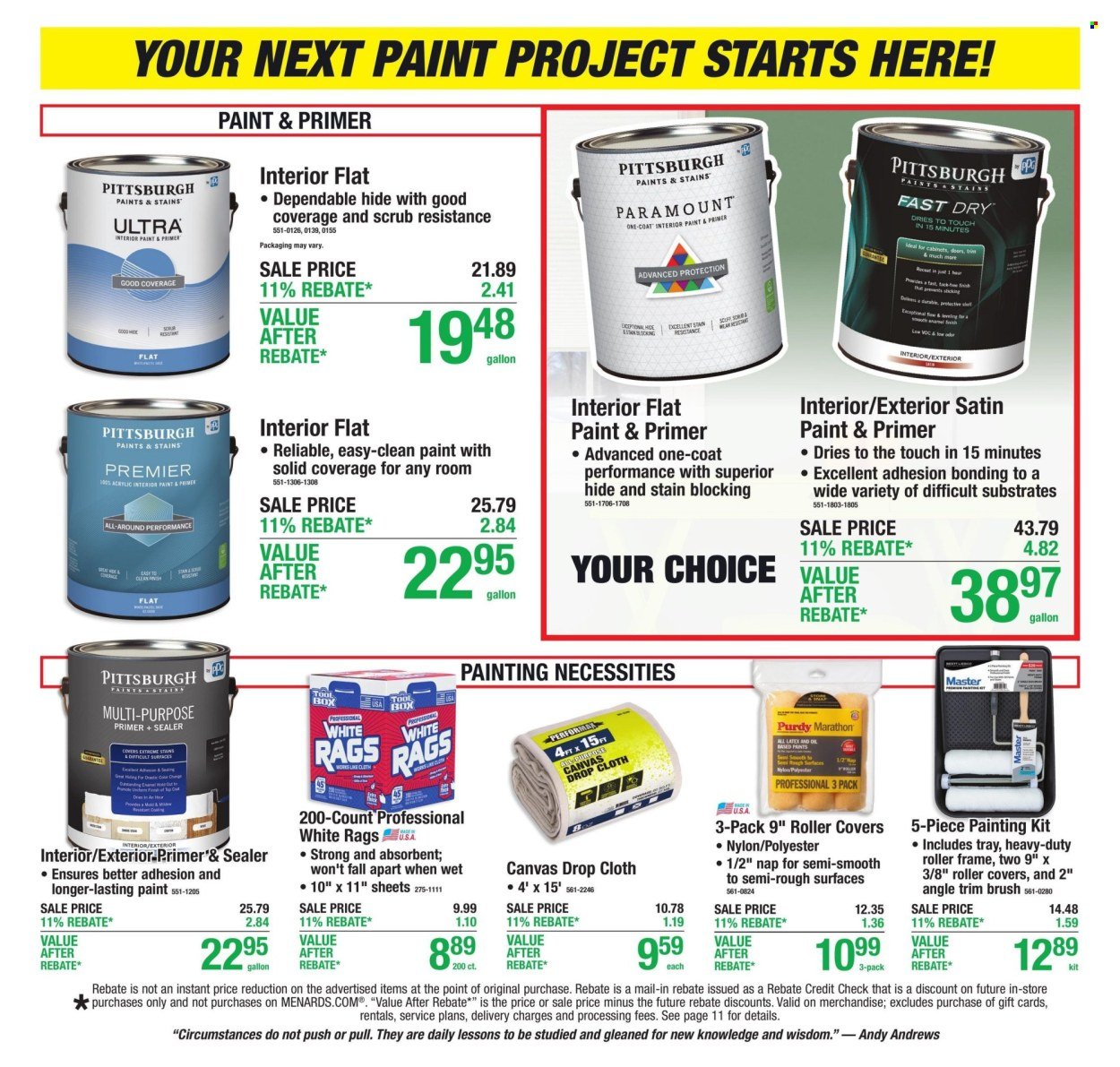 MENARDS ad - 11% Rebate* Sale
