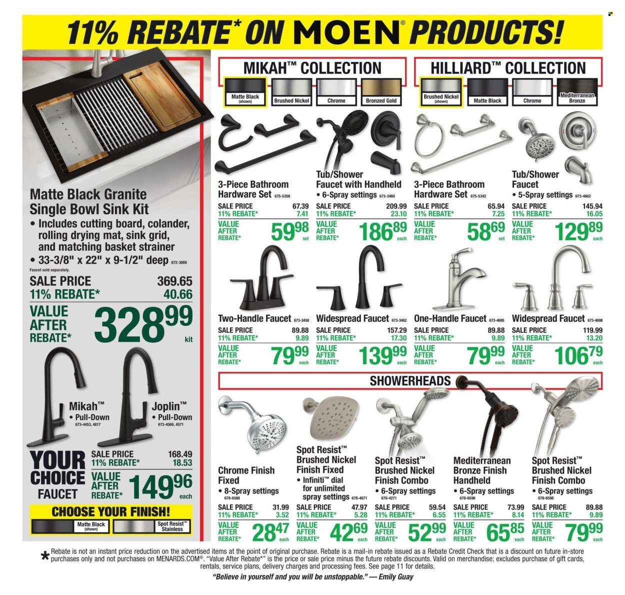 MENARDS ad - 11% Rebate* Sale