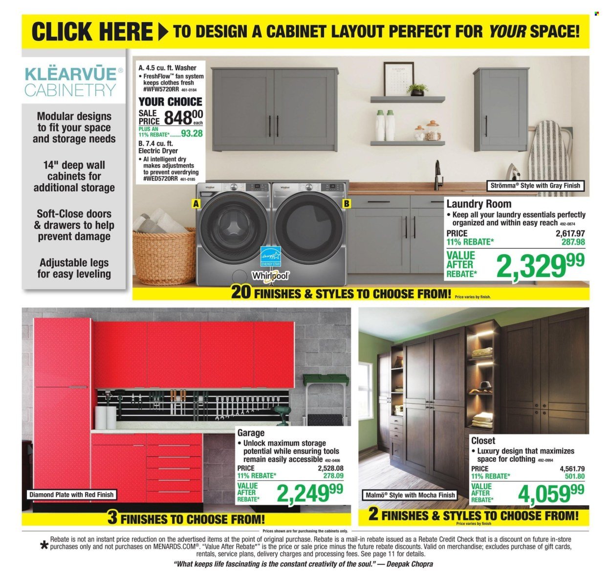 MENARDS ad - 11% Rebate* Sale