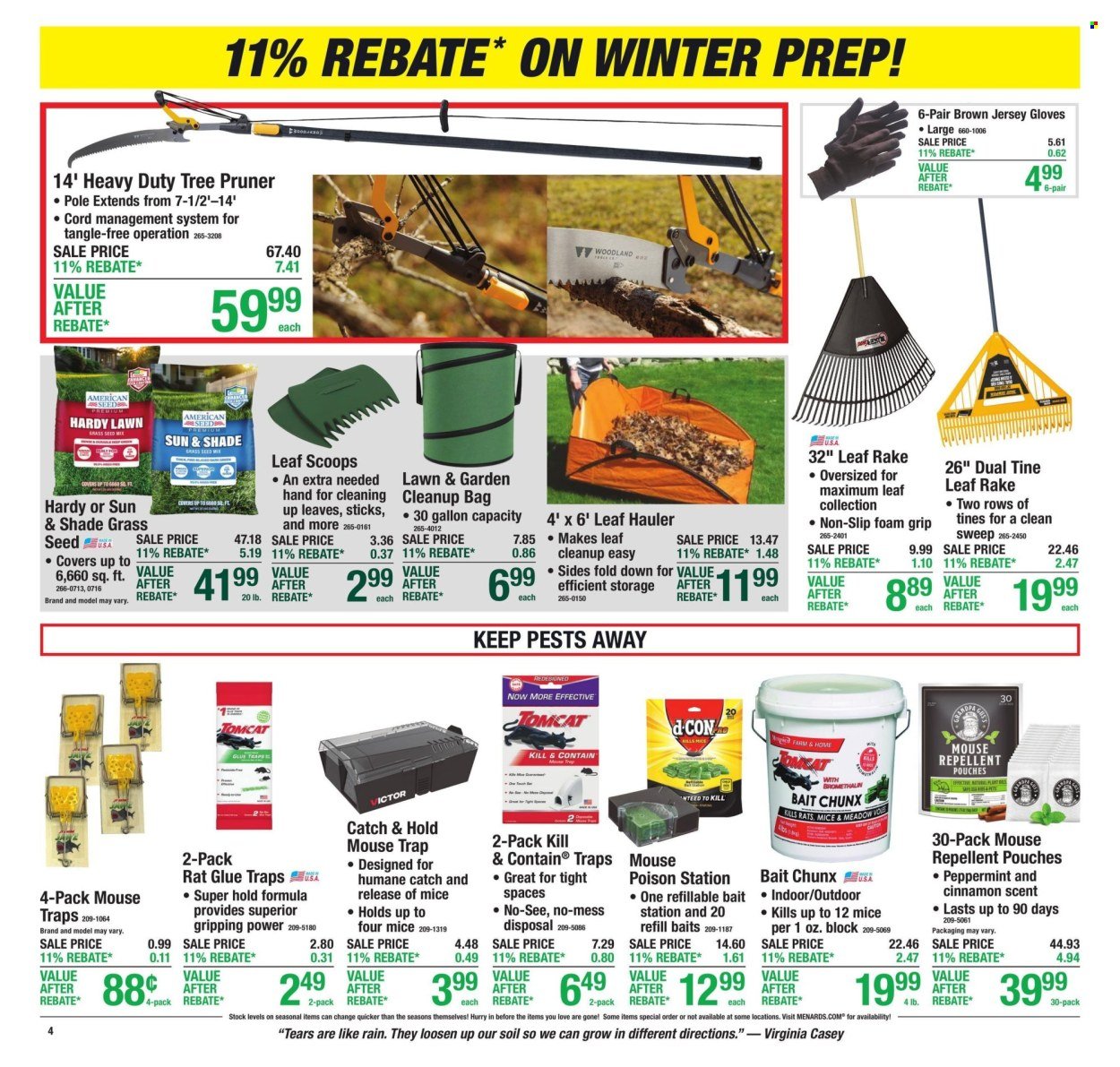 MENARDS ad - 11% Rebate* Sale