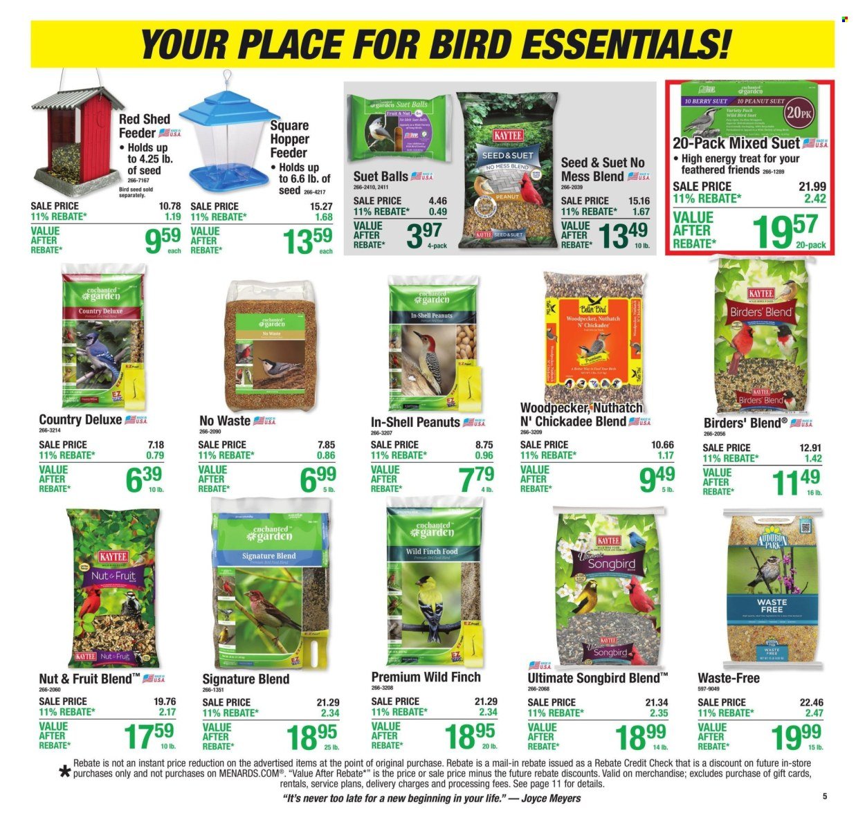 MENARDS ad - 11% Rebate* Sale