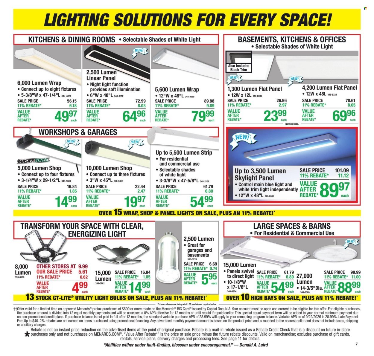 MENARDS ad - 11% Rebate* Sale