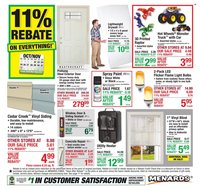 MENARDS ad - 11% Rebate* Sale
