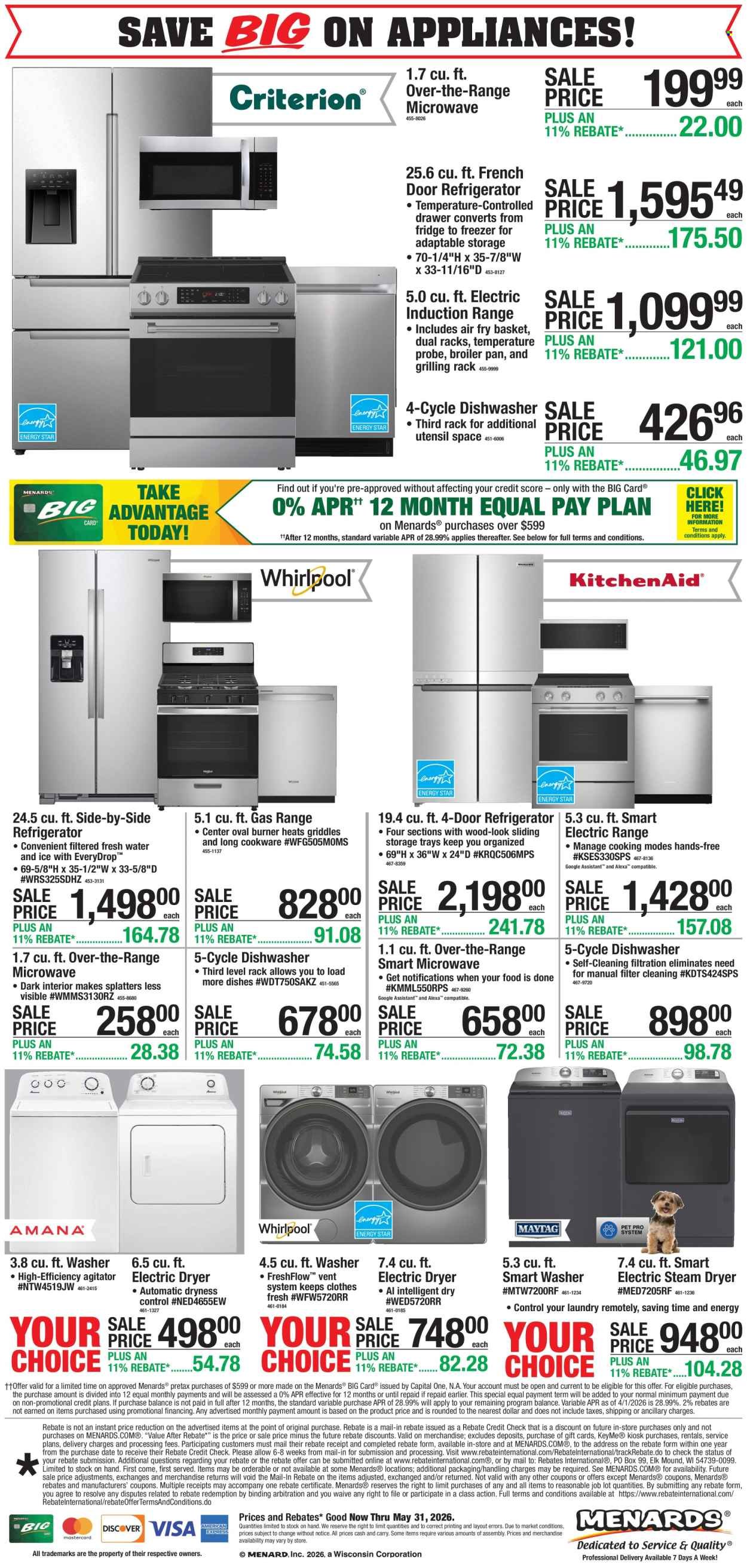 MENARDS ad - Appliance Event