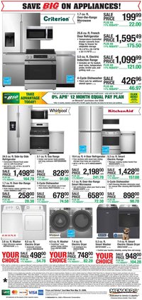MENARDS ad - Appliance Event