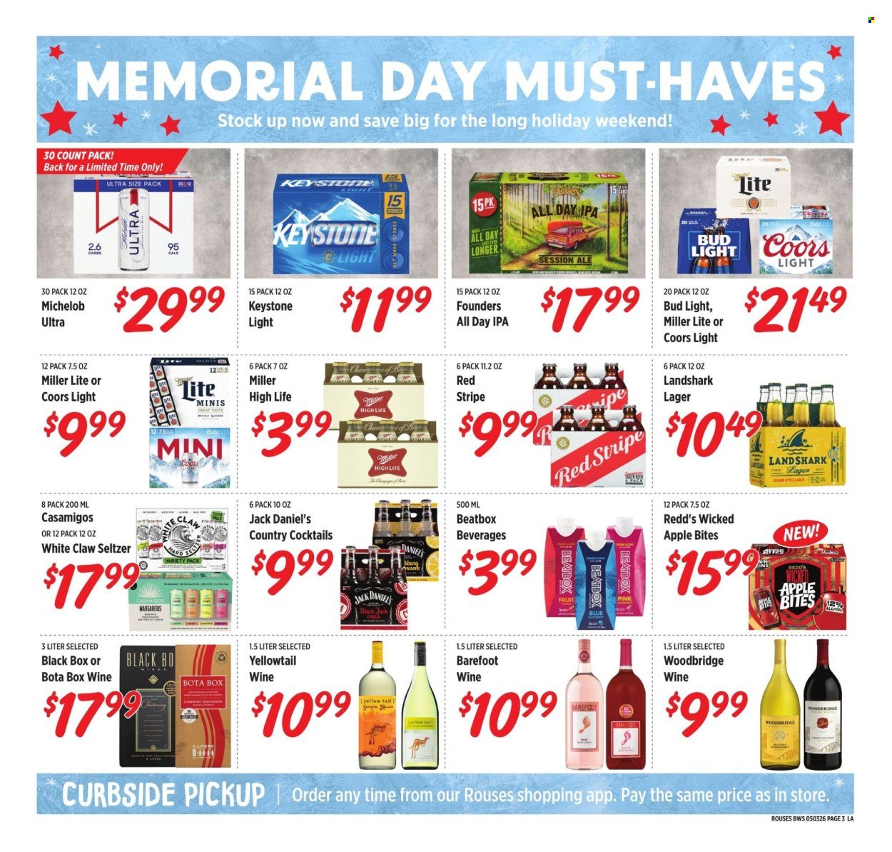 ROUSES MARKETS ad - Alcohol Specials