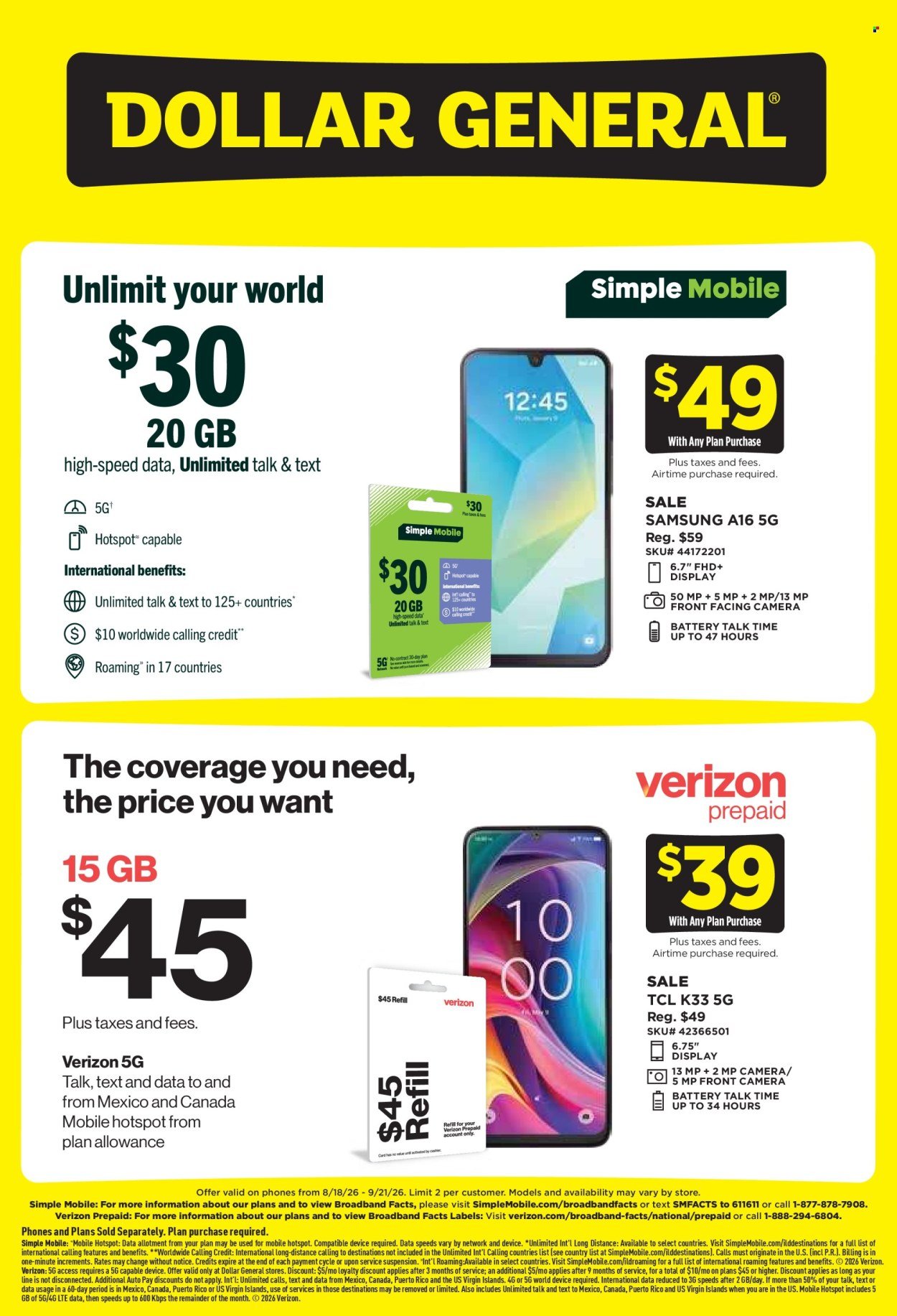 DOLLAR GENERAL ad - Wireless Deals