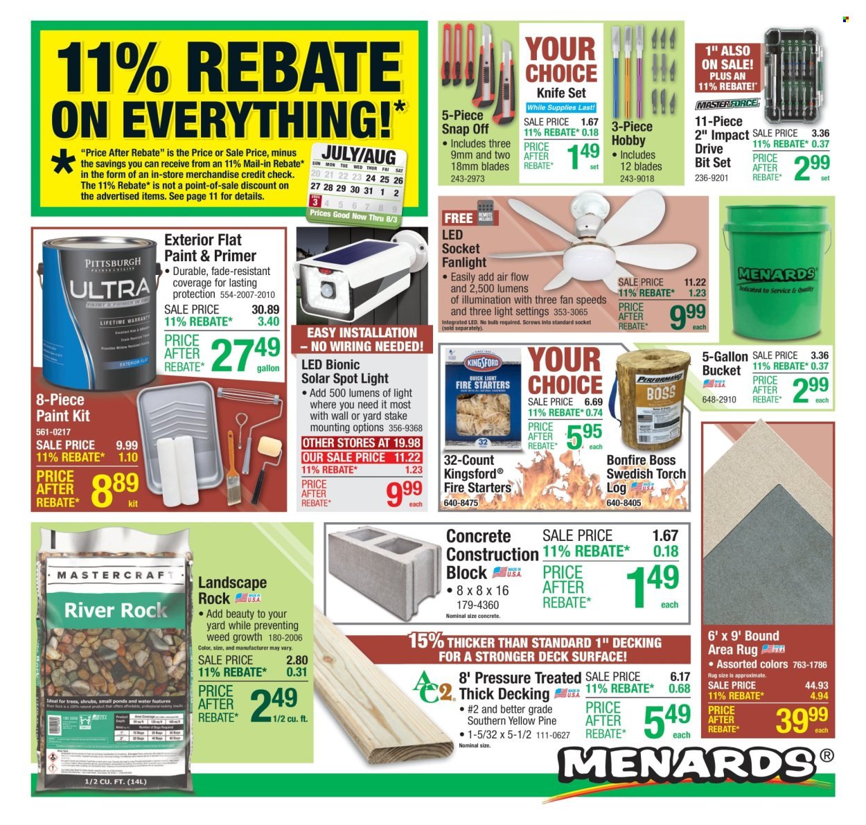 MENARDS ad - 11% Rebate Sale (2025-07-24 - 2025-08-03) | 1